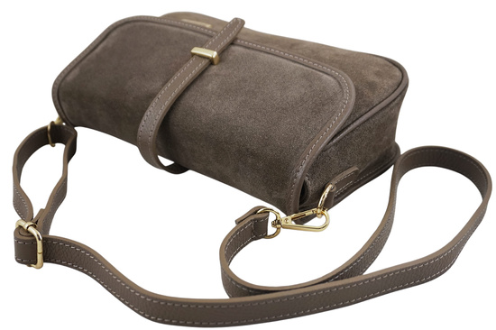 Zamszowa torebka damska Barberinis - Beżowa ciemna