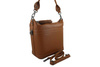 Damski kuferek skórzany na ramię - Brązowy jasny