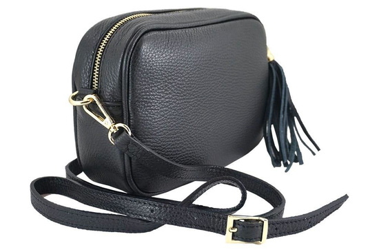 Modna listonoszka skórzana damska - Szara jasna