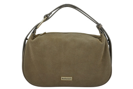 Elegancka torebka zamszowa na ramię - Beżowa