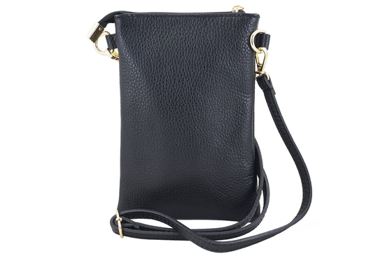 Torebka skórzana / etui na telefon - Czarne