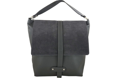 Torba skórzana shopper bag A4 -Brązowa ciemna 