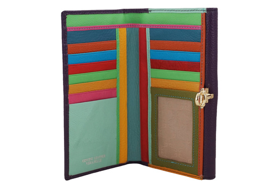 Duży portfel ze złotym zapięciem - Fioletowy