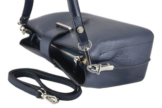 Modny kuferek skórzany damski włoski - Zielony ciemny