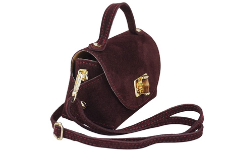 Mała torebka zamszowa wizytowa - Bordowa 