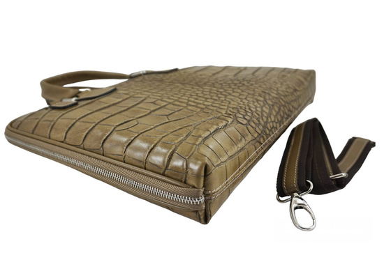 Torba na laptopa damska skórzana Barberinis - Beżowa ciemna 