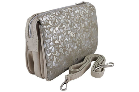 Torebka na ramię - listonoszka - Różowa pudrowa