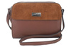 Torebka skórzana crossbody zamszowa - Brązowa 