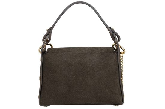 Zamszowa torebka wizytowa -  Brązowa ciemna 