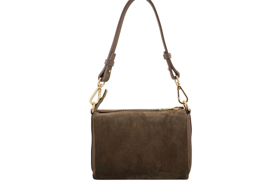 Zamszowa listonoszka damska Barberinis - Beżowa ciemna 