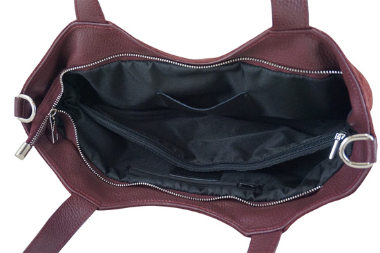 Torebka damska zamszowa typu worek - Bordowa 