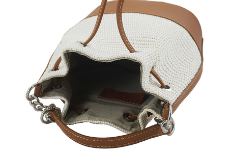 Torebka damska z rafii - Beżowa jasna