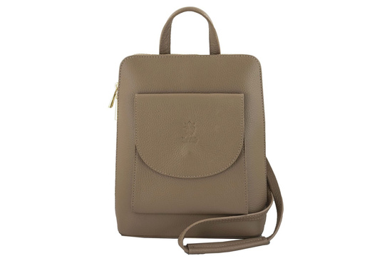 Plecak skórzany / listonoszka - Casual 2w1 - Szary 