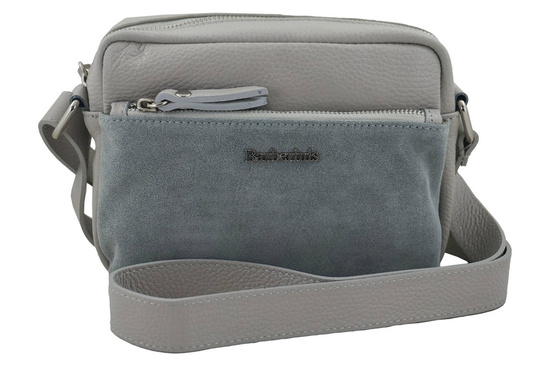 Listonoszka na szerokim pasku Casual - Szara jasna 