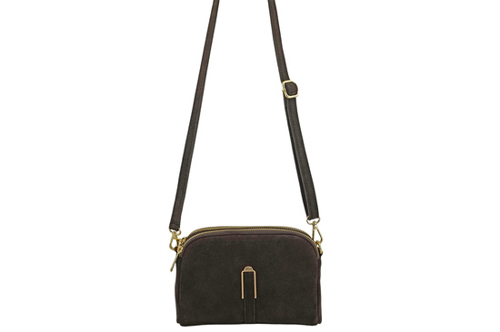 Mała torebka zamszowa wieczorowa - Brązowa ciemna