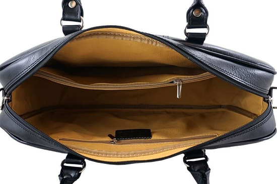 Torba skórzana męska - Barberini's - Czarna 