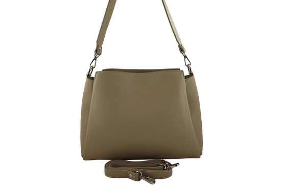 Torebka kuferek na szerokim pasku - Beżowa 