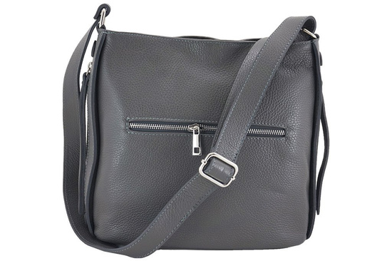 Praktyczna i stylowa listonoszka skórzana - Czarna