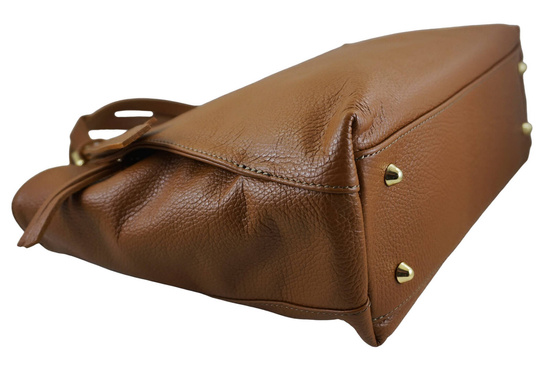 Modna shopperka damska na ramię - Brązowa jasna 