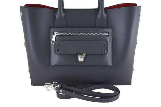 Torebka damska włoska - Barberini's - Szara ciemna 