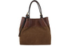 Elegancka torebka damska z naturalnego zamszu - Brązowa 