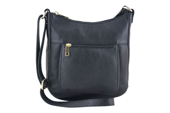 Modna włoska listonoszka skórzana - Różowy pudrowy 