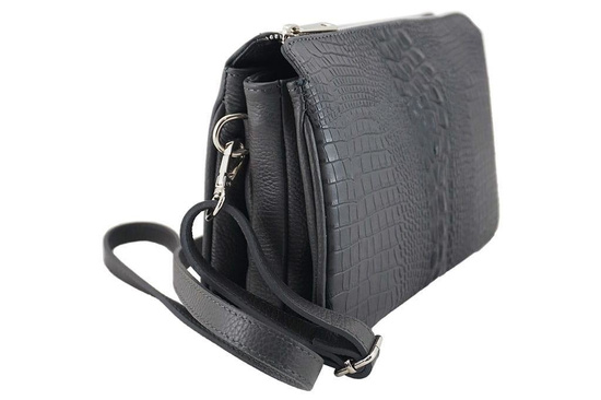 Torebka damska z motywem CROCO - Zielona ciemna 