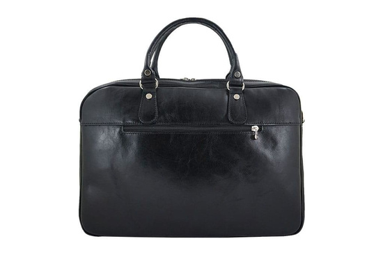 Torba skórzana męska - Barberini's - Czarna 
