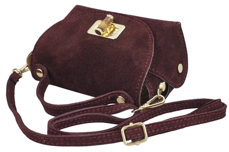 Mała torebka zamszowa wizytowa - Bordowa 