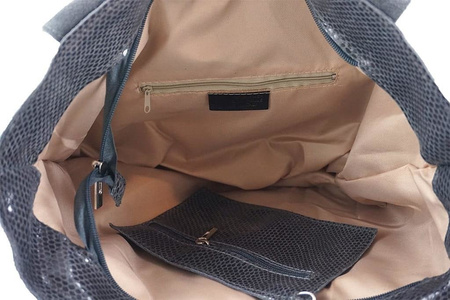 Torebki worki zamszowe - Barberini's - Granatowy