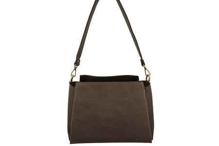 Torebka miejska z naturalnego zamszu i skóry - Beżowa ciemna 