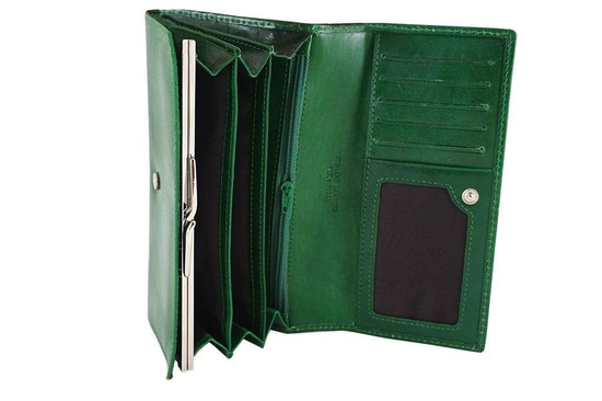 Skórzany portfel damski - Barberini's - Czarny