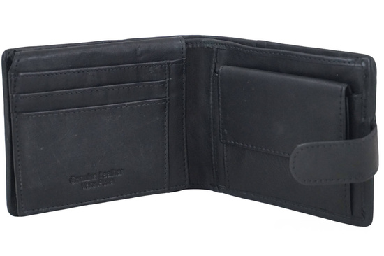 Ekskluzywny portfel męski z zapięciem - Czarny 