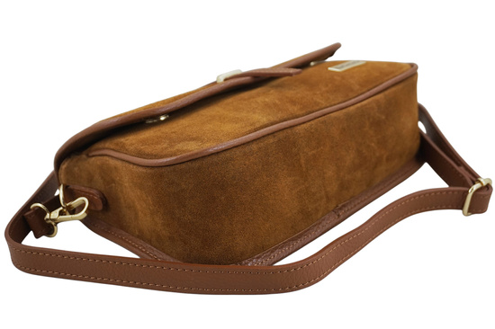 Zamszowa torebka damska Barberinis - Brązowa jasna