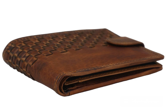 Ekskluzywny portfel męski z zapięciem - Brązowy 