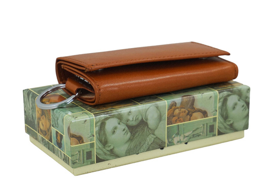 Etui skórzane na klucze / portfel - Brązowe jasne 