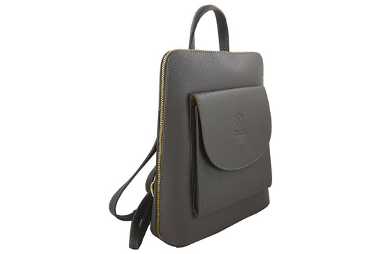 Plecak skórzany / listonoszka - Casual 2w1 - Czerwony 