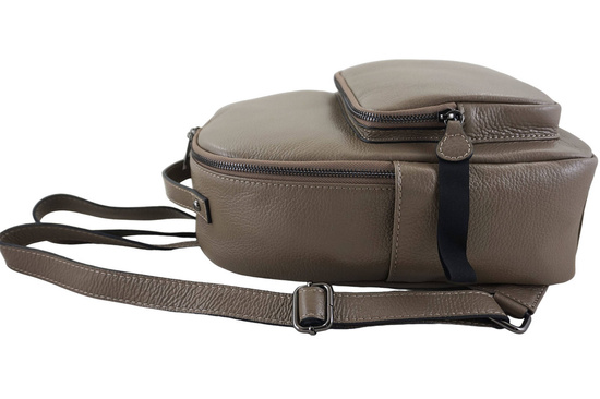 Elegancki plecak skórzany - Beżowy ciemny 