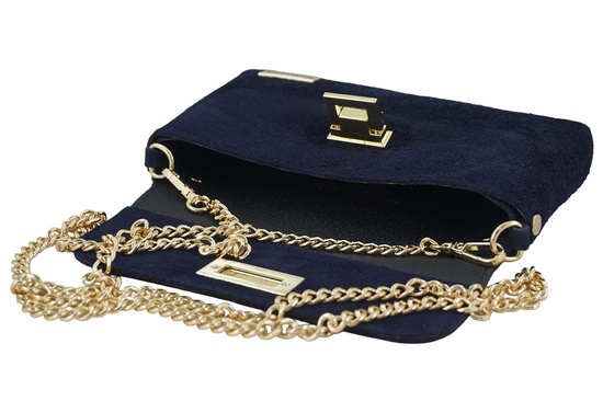 Zamszowa kopertówka na łańcuszku Barberinis - Granatowa 