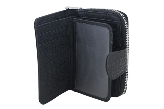 Ekskluzywny portfel damski lakierowany - Czarny