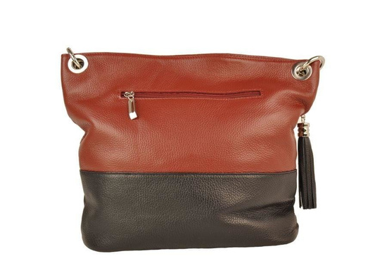 Skórzana torebka worek Barberinis - Szara jasna