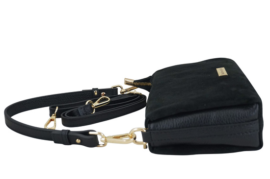 Zamszowa listonoszka damska Barberinis - Czarna 