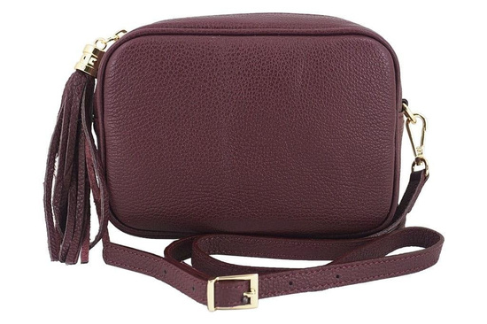 Modna listonoszka skórzana damska - Szara jasna