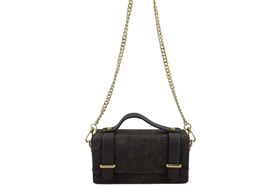 Zamszowa torebka Barberinis wizytowa - Brązowa ciemna