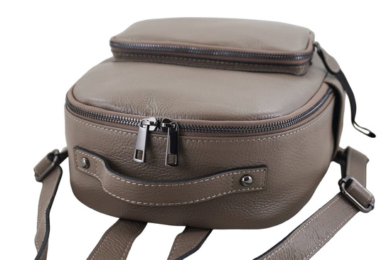 Elegancki plecak skórzany - Beżowy ciemny 