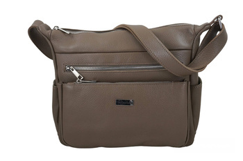 Codzienna i praktyczna torebka na ramię - Beżowa ciemna