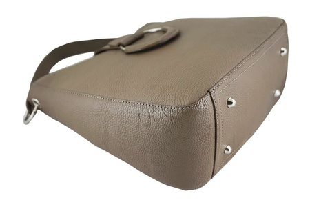 Torebki skórzane damskie - Barberini's - Beżowa ciemna