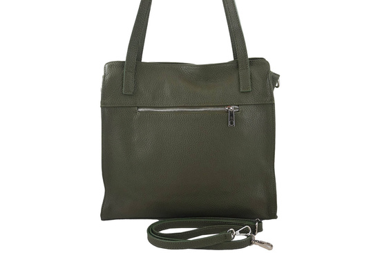 Miękka torba skórzana damska - Zielona 