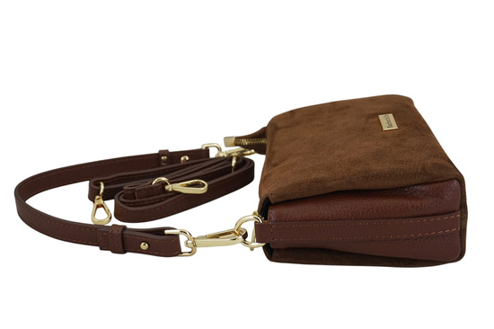 Zamszowa listonoszka damska Barberinis - Brązowa 