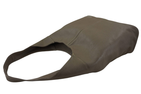 Modna torebka worek na szerokim uchwycie - Beżowa ciemna 